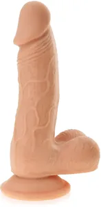 Superrealistyczne dildo z kręgosłupem sztuczny penis z jądrami na przyssawce - 76985919
